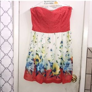 Two tone floral summer dress